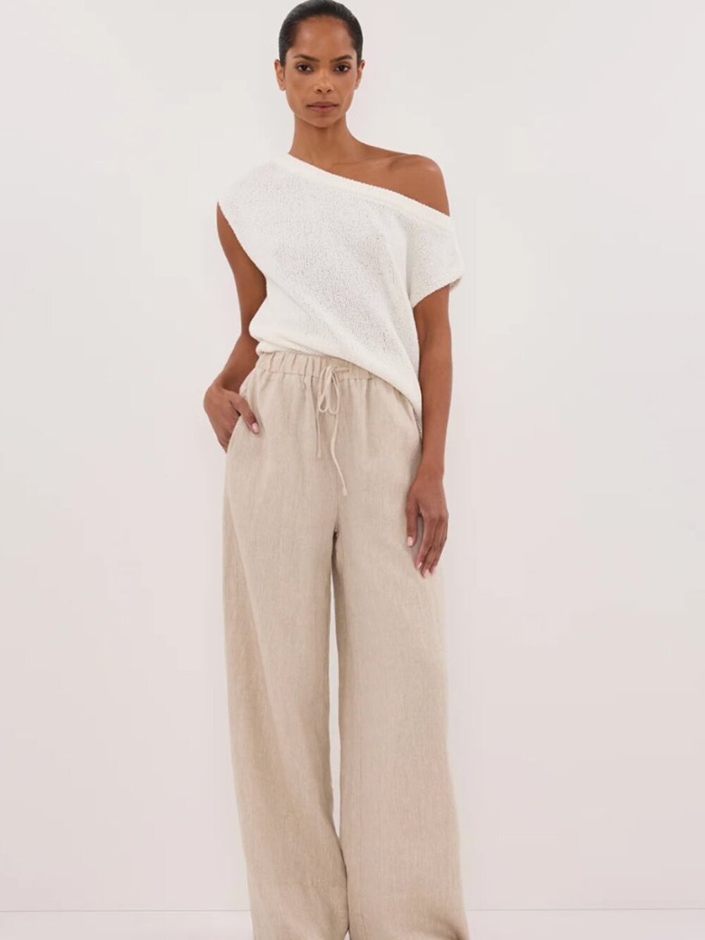 Dissh Gina Natural Linen Waist Pant